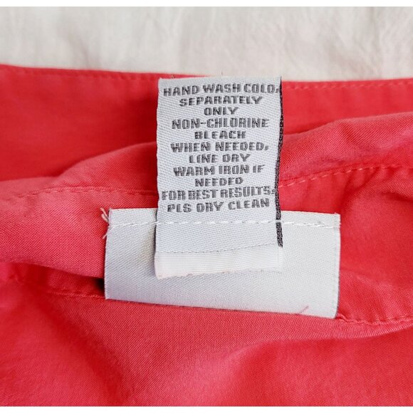 Soft Surroundings Coral Asymmetrical Button-Front Tunic Top Long Sleeve Size L - Picture 8 of 8